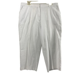 JM Collections Pants Womens Plus Size 16 White Capri Slacks Pockets Casual